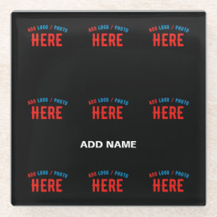 POSAVASOS DE VIDRIO PERSONALIZABLE MODERNO ESTILO NEGRO VERIFICADO MAR