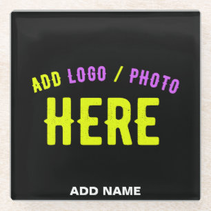 POSAVASOS DE VIDRIO PERSONALIZABLE MODERNO ESTILO NEGRO VERIFICADO MAR