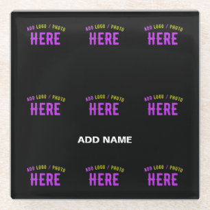 POSAVASOS DE VIDRIO PERSONALIZABLE MODERNO ESTILO NEGRO VERIFICADO MAR