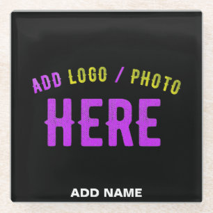 POSAVASOS DE VIDRIO PERSONALIZABLE MODERNO ESTILO NEGRO VERIFICADO MAR