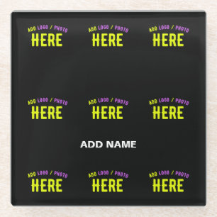 POSAVASOS DE VIDRIO PERSONALIZABLE MODERNO ESTILO NEGRO VERIFICADO MAR