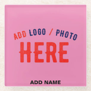 POSAVASOS DE VIDRIO PERSONALIZABLE MODERNO ESTILO ROSA VERIFICADA MARC