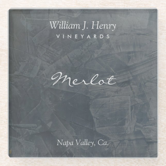 Posavasos De Vidrio Personalizable Slate Travertine Wine Coasters (Anverso)