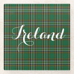 Posavasos De Vidrio Personalización de la plancha nacional irlandesa 