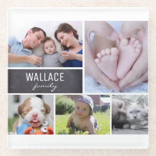Posavasos De Vidrio Personalizada, familiar, colección de fotos