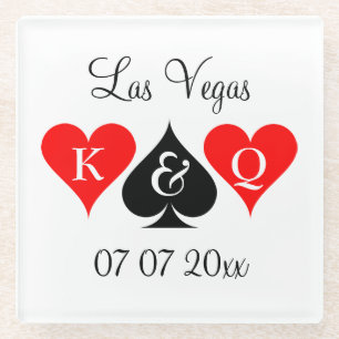 Posavasos De Vidrio Personalizado casino póker boda Las Vegas