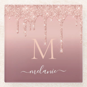 Posavasos de Vidrio Personalizado con Nombre en Le