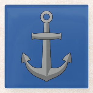 Posavasos De Vidrio Personalizado de anclaje de barco