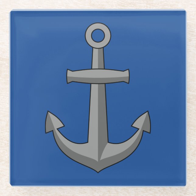 Posavasos De Vidrio Personalizado de anclaje de barco (Anverso)