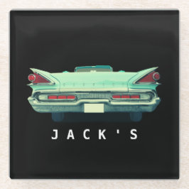 Posavasos De Vidrio Personalizado de los pilotos traseros de mercurio 