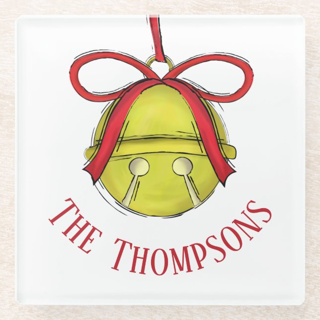 Posavasos De Vidrio Personalizado de Navidades de vacaciones singulare (Anverso)