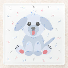 Posavasos De Vidrio Personalizado de perro de cachorro simple pasto gr
