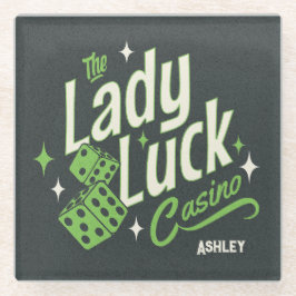 Posavasos De Vidrio Personalizado El Casino Lady Luck
