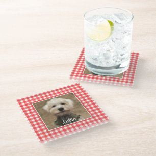 Posavasos De Vidrio Personalizado fotograma País Rojo Búfalo de verifi