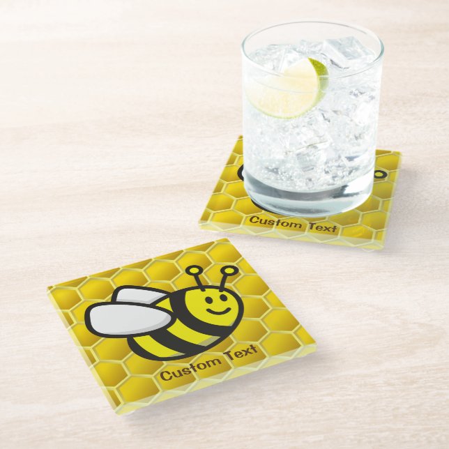 Posavasos De Vidrio Personalizado Honeybee (Angular)