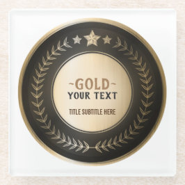 Posavasos De Vidrio PERSONALIZADO IMPRIMIR DIY MEDAL Gold #1 Campeón E