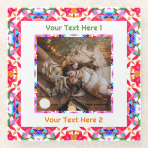Posavasos De Vidrio Personalizado Jolly Navidades se divierten con el 