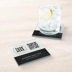 Posavasos De Vidrio Personalizado Minimalista simple Logotipo Texto y 