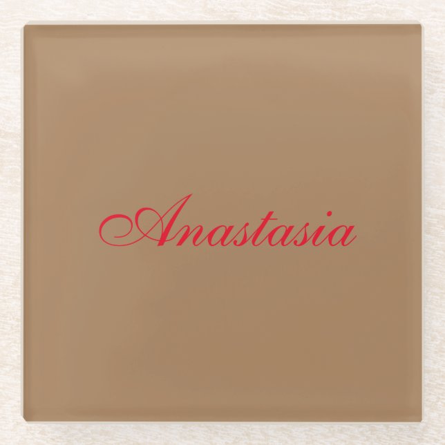 Posavasos De Vidrio Personalizado profesional de nombres de escritura  (Anverso)