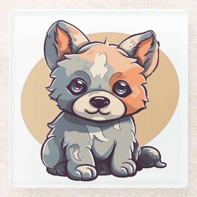 POSAVASOS DE VIDRIO PERSONALIZADO PUPPY (Anverso)