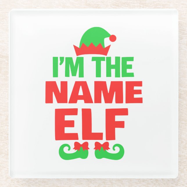 Posavasos De Vidrio Personalized Christmas Elf (Anverso)