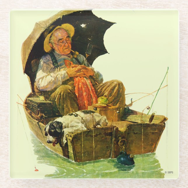 Posavasos De Vidrio Pesca por destino (Anverso)