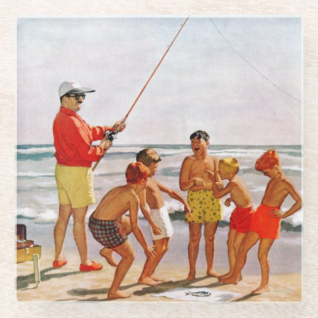 Posavasos De Vidrio Pescado pequeño del Polo Grande por Richard Sargen (Anverso)