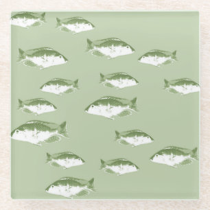 Posavasos De Vidrio Pescado verde oliva