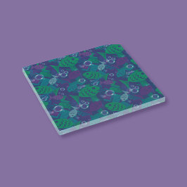 Posavasos De Vidrio Pescado y burbujas Vibrante Patrón de arrecifes