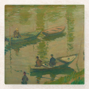Posavasos De Vidrio Pescadores en el Sena en Poissy - Claude Monet
