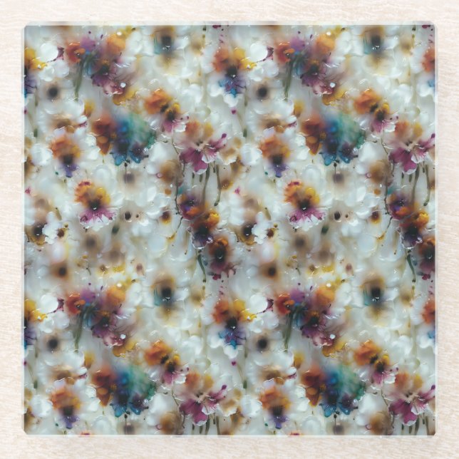 Posavasos De Vidrio Petal de cera (Anverso)