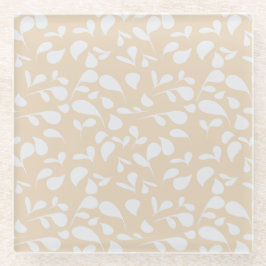 Posavasos De Vidrio Pétalos | Coral y Blanco