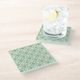 Posavasos De Vidrio Pétalos en Silencio 03. Patrón floral.