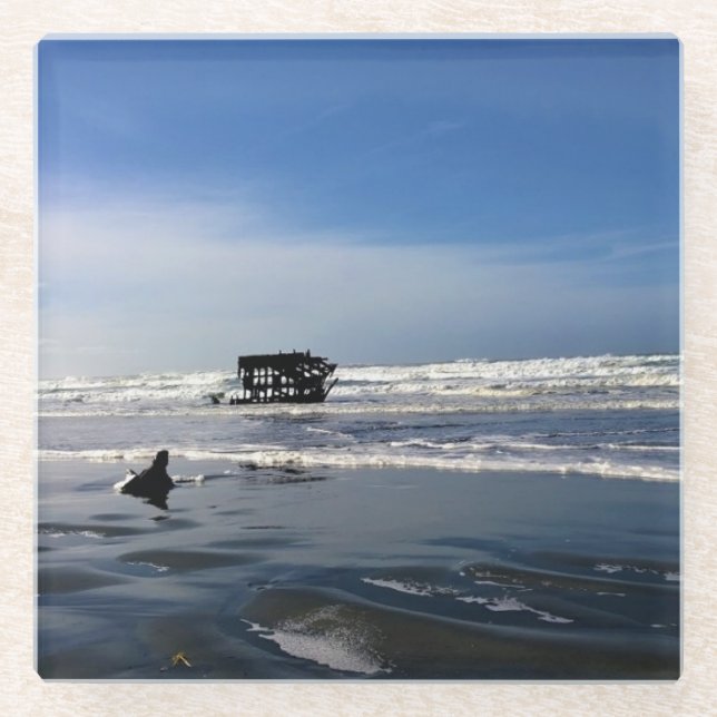 Posavasos De Vidrio Peter Iredale Shipwreck, costa de Oregón (Anverso)