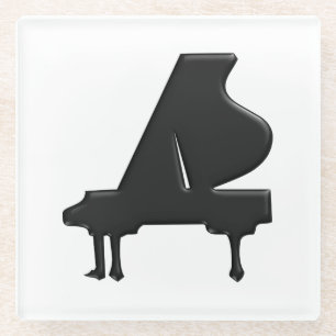 Posavasos De Vidrio Piano de cola negro