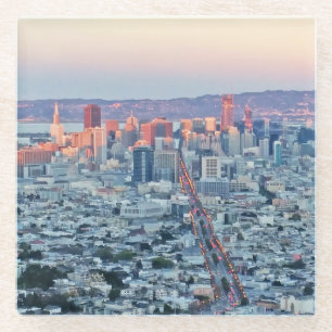 Posavasos De Vidrio Picos gemelos San Francisco