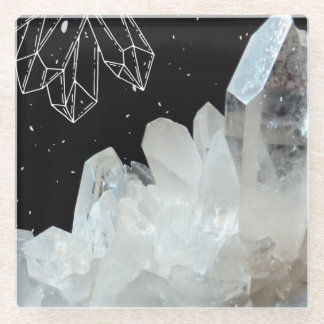 Posavasos De Vidrio Piedra natural de Geode Gemstone de cristal de cua