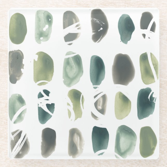 Posavasos De Vidrio Piedra rúnica - Verde (Anverso)