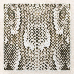 Posavasos De Vidrio Piel de Python: Diseño de Patrón Animal