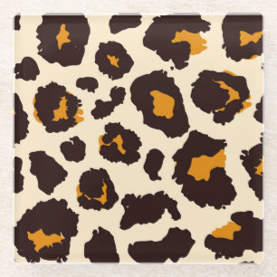 Posavasos De Vidrio Piel de queso, textura de impresión animal.