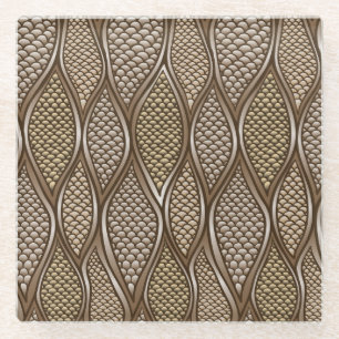 Posavasos De Vidrio Piel de serpiente estilizada