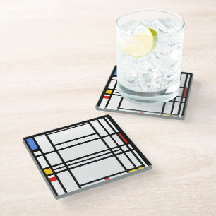 Posavasos De Vidrio Piet Mondrian, Composición 10