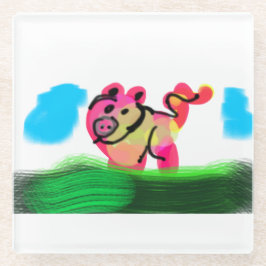 Posavasos De Vidrio Pig spring 