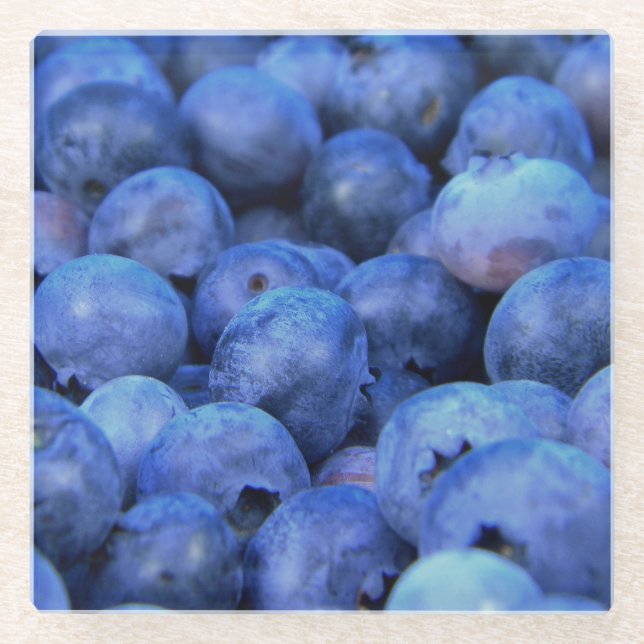 Posavasos De Vidrio pila de arándanos (Anverso)