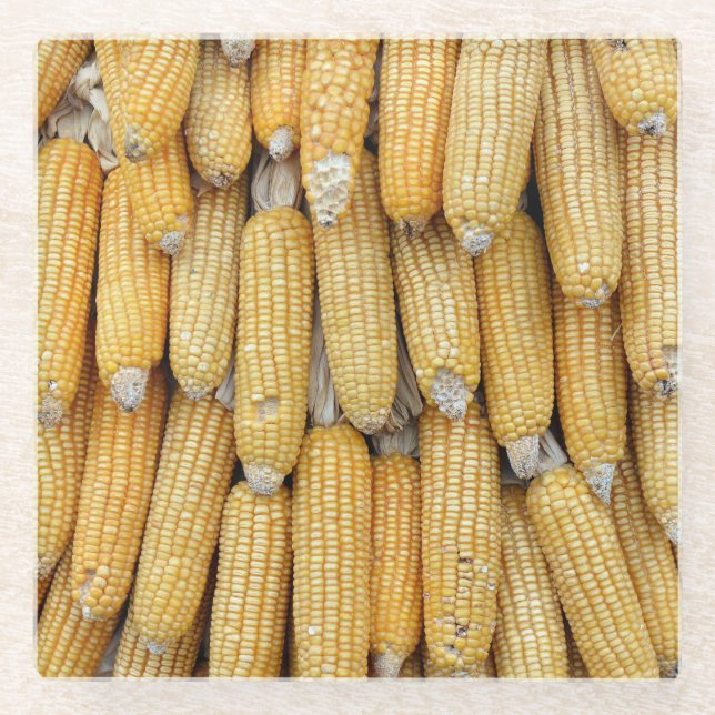 Posavasos De Vidrio Pila de maíz seca: texturizada (Anverso)