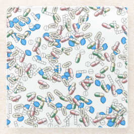 Posavasos De Vidrio Pill Sprinkles Pattern