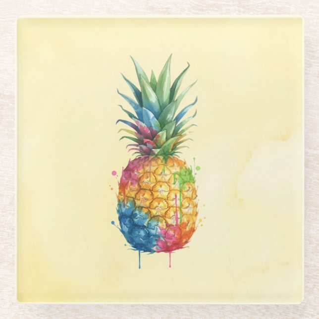 Posavasos De Vidrio Piña (Anverso)