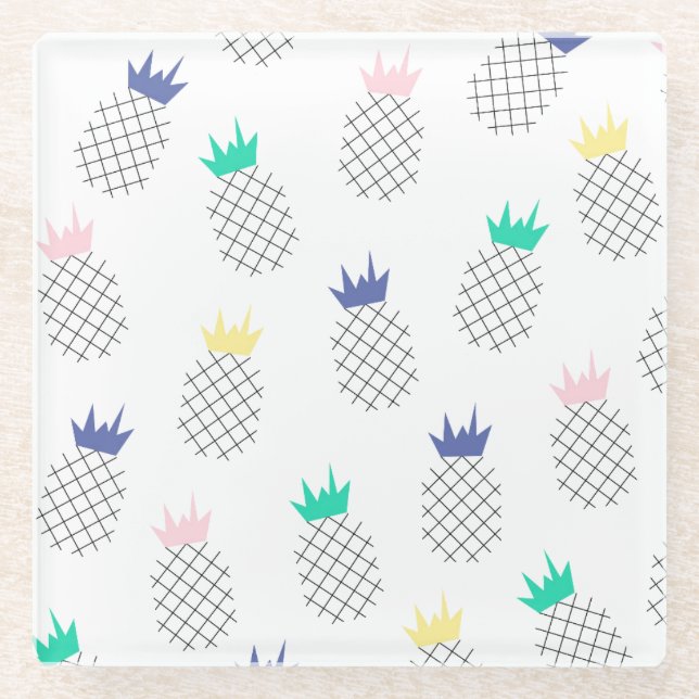 Posavasos De Vidrio Piñas abstractas 2 (Anverso)