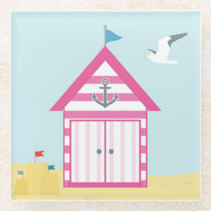 Posavasos De Vidrio Pink Beach Hut