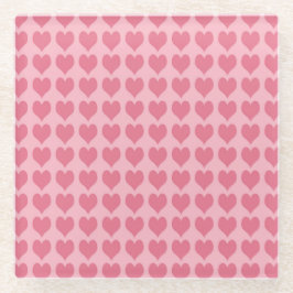 Posavasos De Vidrio Pink Hearts Seamless Pattern